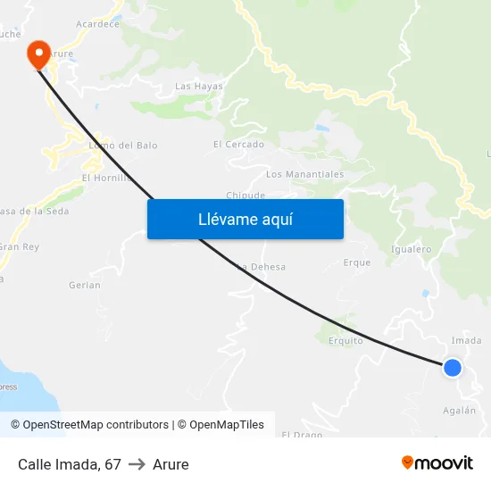 Calle Imada, 67 to Arure map