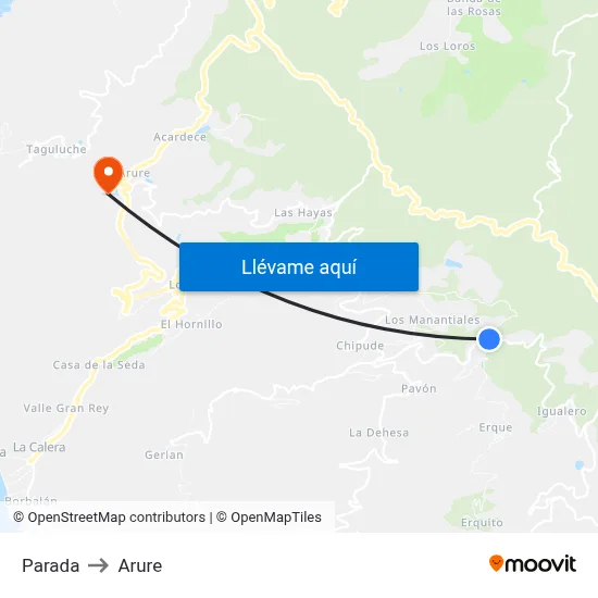 Parada to Arure map