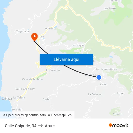 Calle Chipude, 34 to Arure map