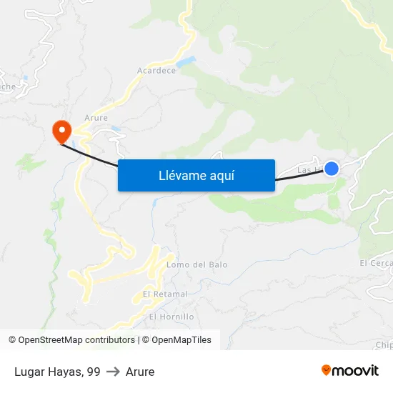 Lugar Hayas, 99 to Arure map