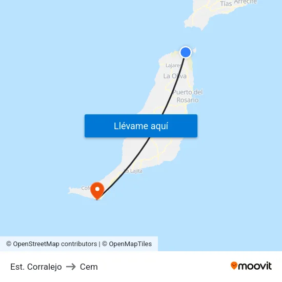 Est. Corralejo to Cem map