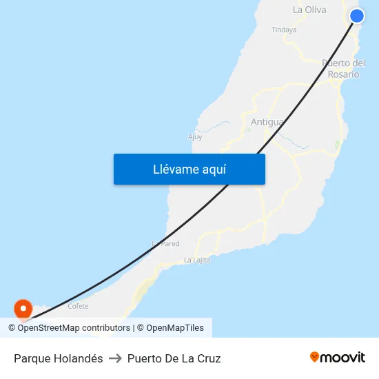 Parque Holandés to Puerto De La Cruz map