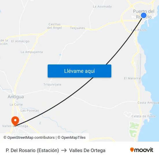 P. Del Rosario (Estación) to Valles De Ortega map