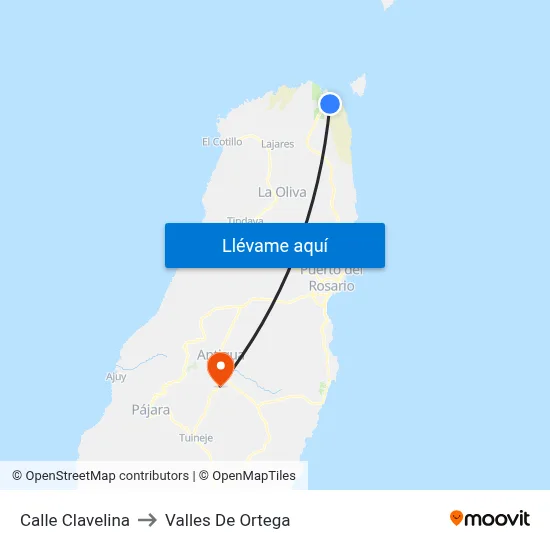 Calle Clavelina to Valles De Ortega map
