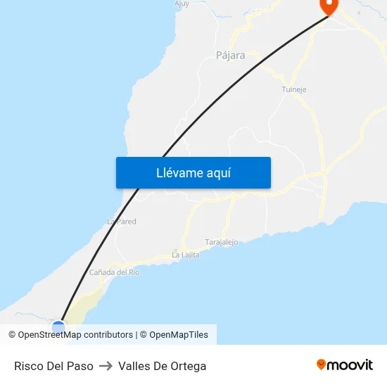 Risco Del Paso to Valles De Ortega map