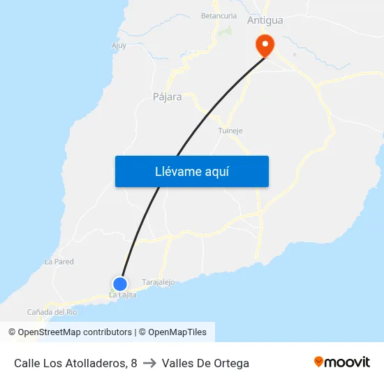 Calle Los Atolladeros, 8 to Valles De Ortega map