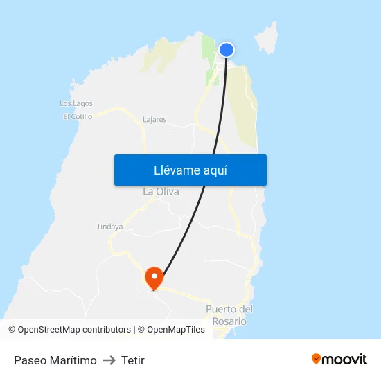 Paseo Marítimo to Tetir map