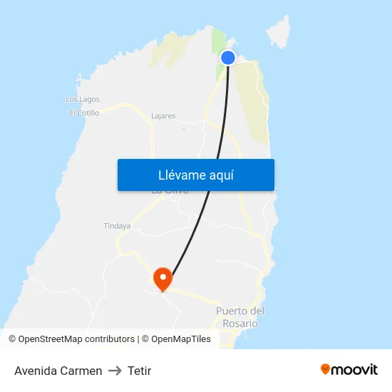 Avenida Carmen to Tetir map