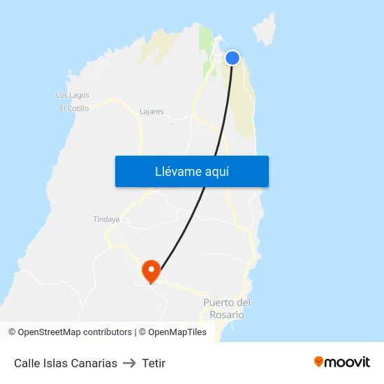 Calle Islas Canarias to Tetir map