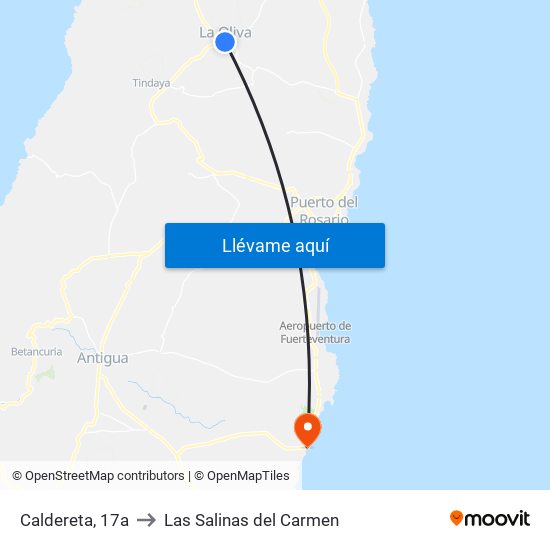 Caldereta, 17a to Las Salinas del Carmen map