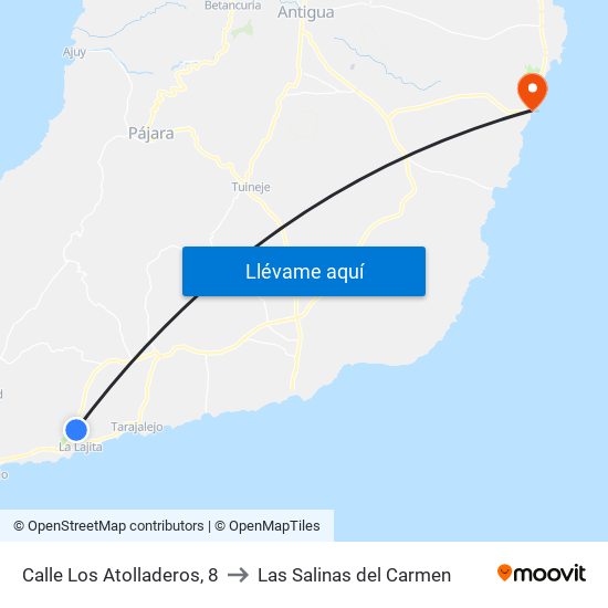 Calle Los Atolladeros, 8 to Las Salinas del Carmen map