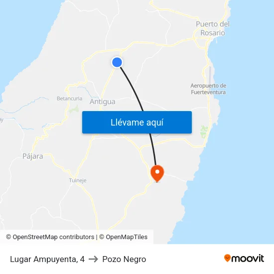Lugar Ampuyenta, 4 to Pozo Negro map