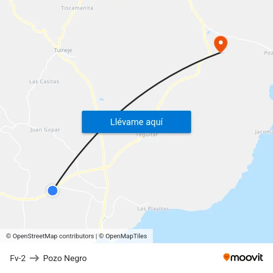 Fv-2 to Pozo Negro map