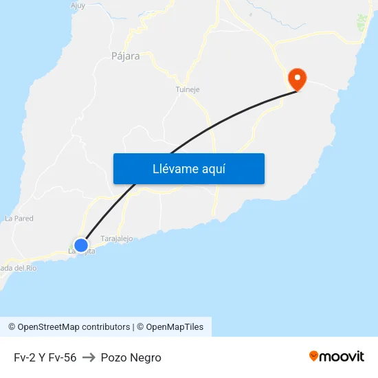 Fv-2 Y Fv-56 to Pozo Negro map