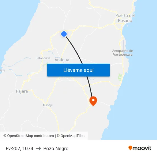Fv-207, 1074 to Pozo Negro map