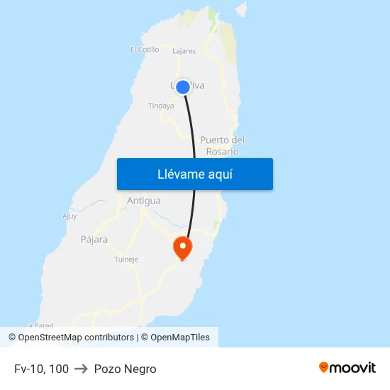 Fv-10, 100 to Pozo Negro map