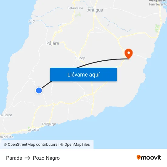 Parada to Pozo Negro map