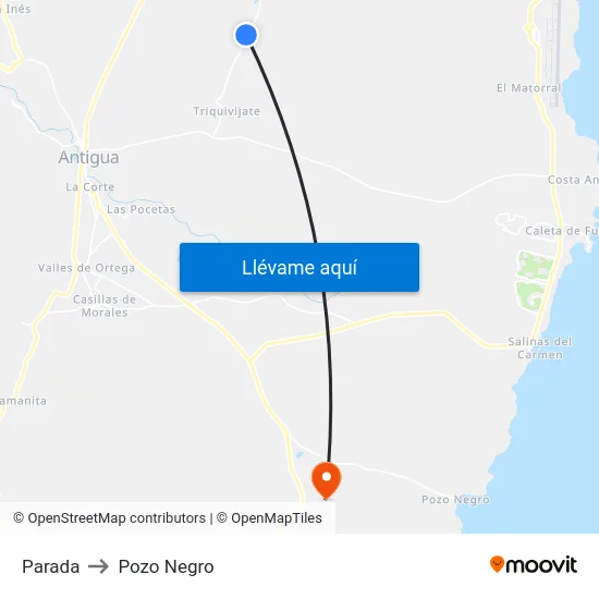 Parada to Pozo Negro map