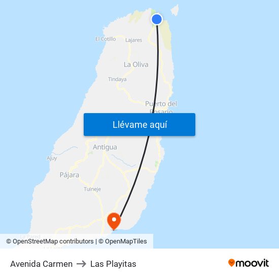 Avenida Carmen to Las Playitas map