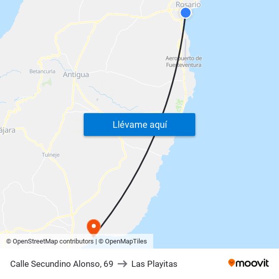 Calle Secundino Alonso, 69 to Las Playitas map