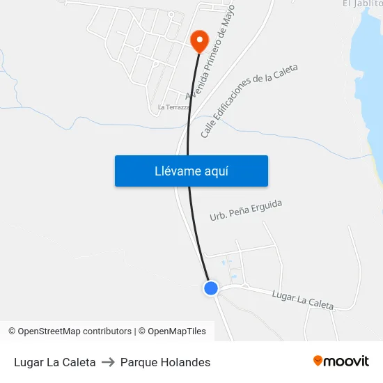 Lugar La Caleta to Parque Holandes map