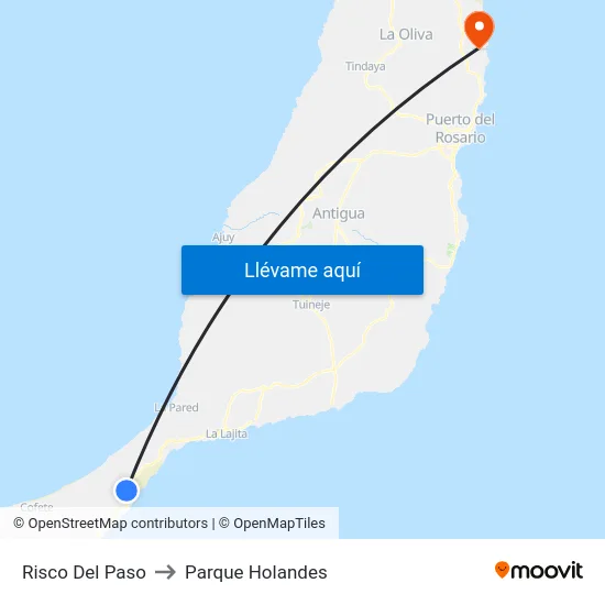 Risco Del Paso to Parque Holandes map