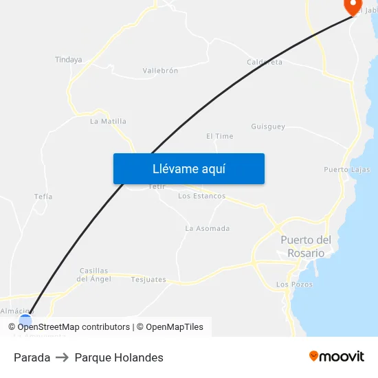 Parada to Parque Holandes map