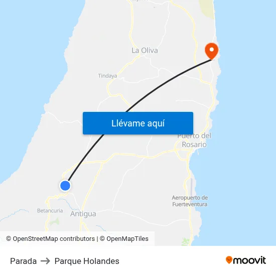 Parada to Parque Holandes map