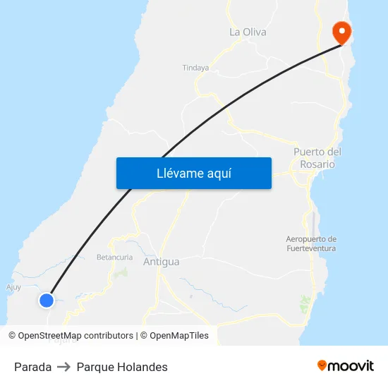 Parada to Parque Holandes map
