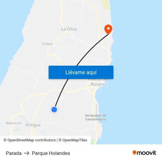 Parada to Parque Holandes map