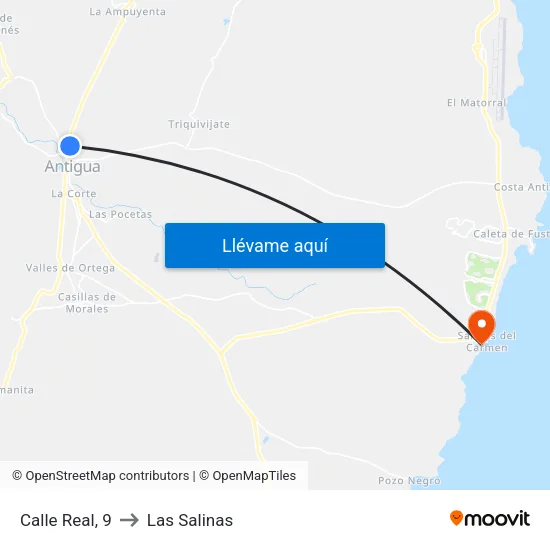Calle Real, 9 to Las Salinas map