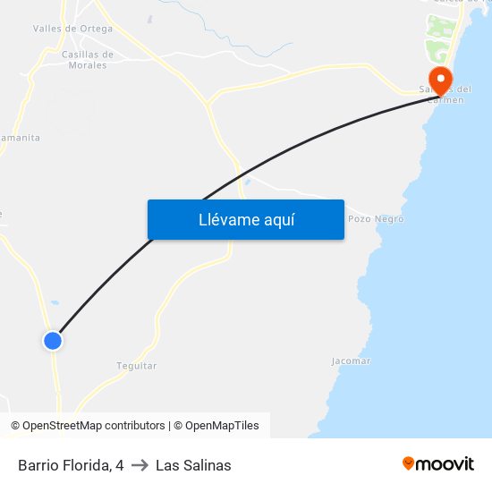 Barrio Florida, 4 to Las Salinas map