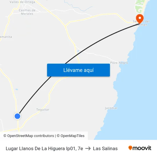 Lugar Llanos De La Higuera Ip01, 7e to Las Salinas map