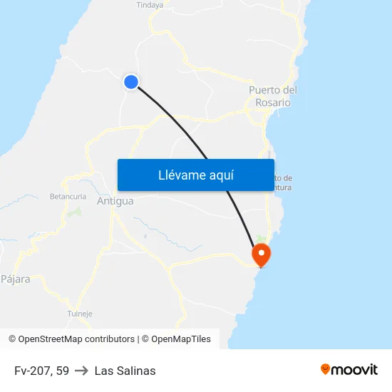 Fv-207, 59 to Las Salinas map