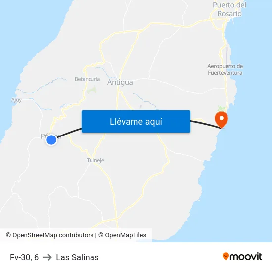 Fv-30, 6 to Las Salinas map