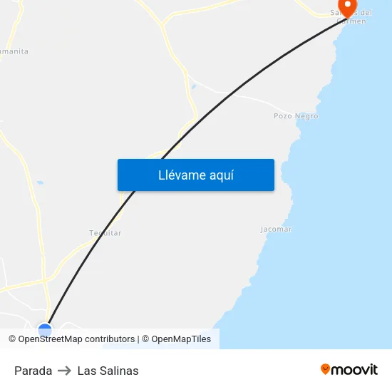 Parada to Las Salinas map