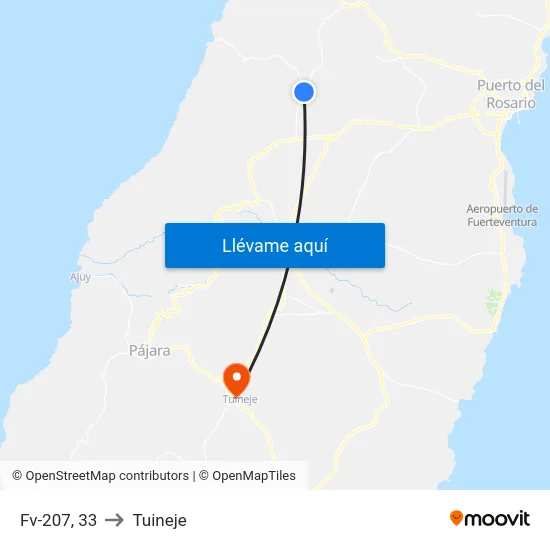 Fv-207, 33 to Tuineje map
