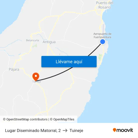 Lugar Diseminado Matorral, 2 to Tuineje map