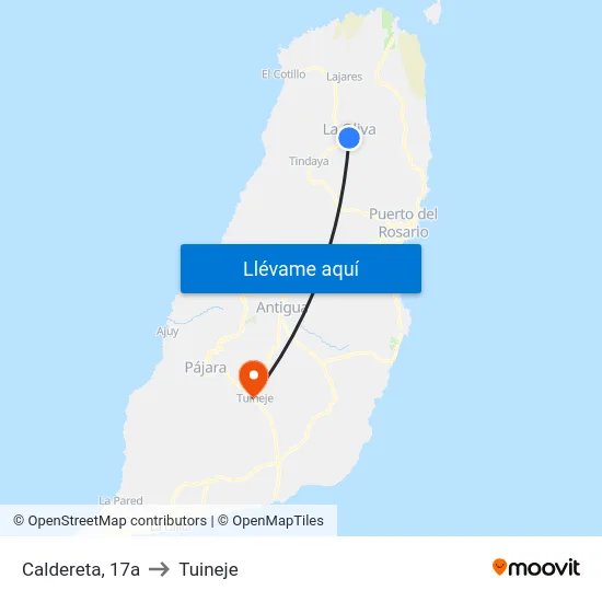 Caldereta, 17a to Tuineje map