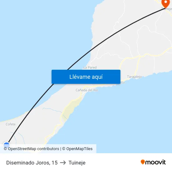 Diseminado Joros, 15 to Tuineje map