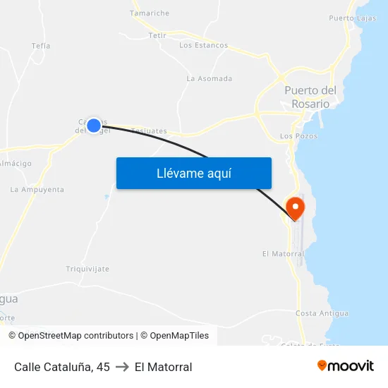 Calle Cataluña, 45 to El Matorral map