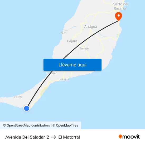 Avenida Del Saladar, 2 to El Matorral map