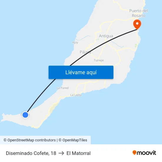 Diseminado Cofete, 18 to El Matorral map