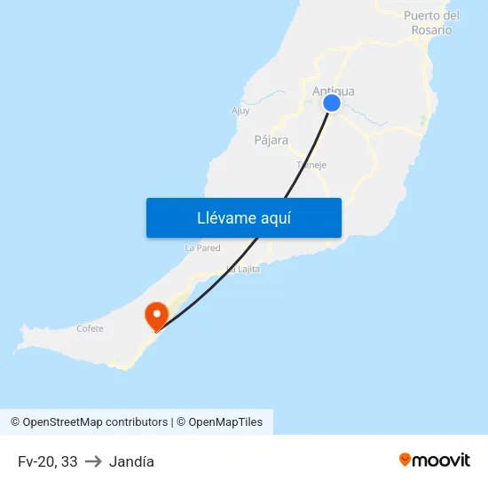 Fv-20, 33 to Jandía map