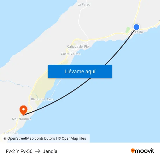 Fv-2 Y Fv-56 to Jandía map