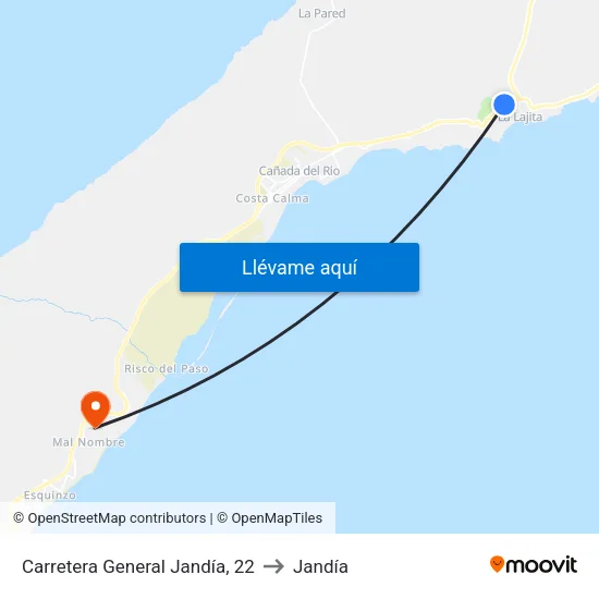 Carretera General Jandía, 22 to Jandía map