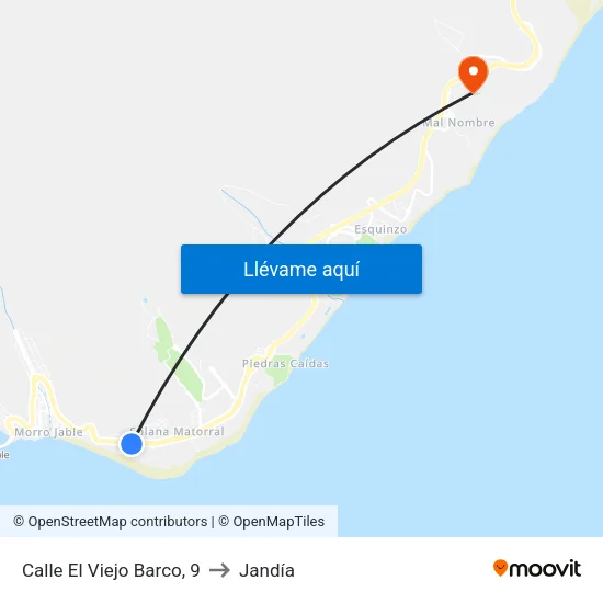 Calle El Viejo Barco, 9 to Jandía map
