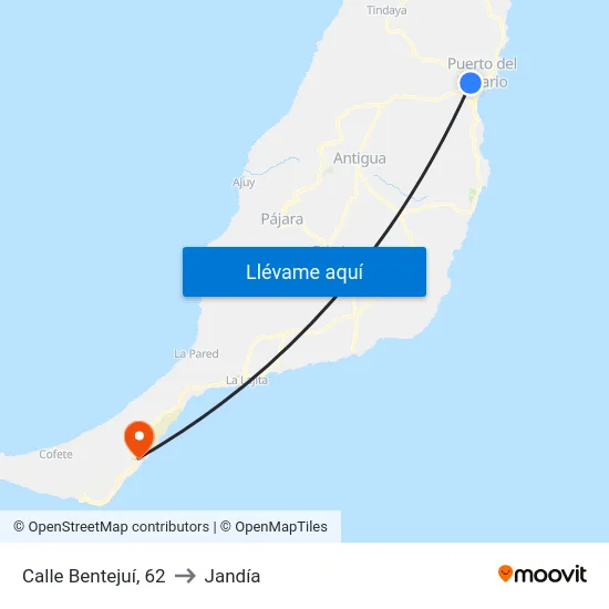Calle Bentejuí, 62 to Jandía map