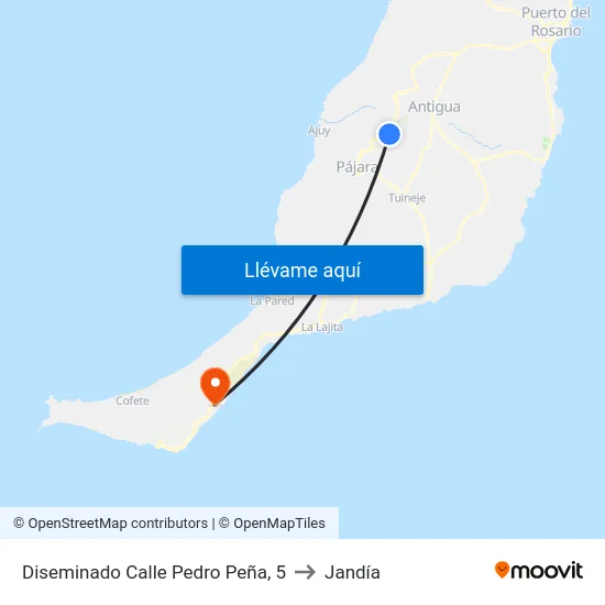 Diseminado Calle Pedro Peña, 5 to Jandía map