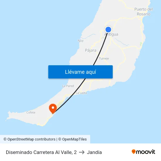 Diseminado Carretera Al Valle, 2 to Jandía map